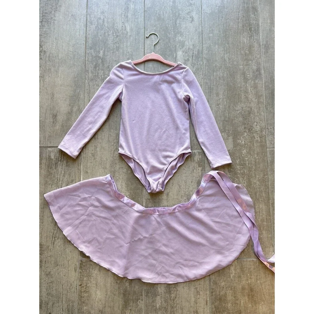 Gymnastics Leotard Chiffon Tutu Ballerina Ballet Dress 2 Piece Set Dance 3T - 4T